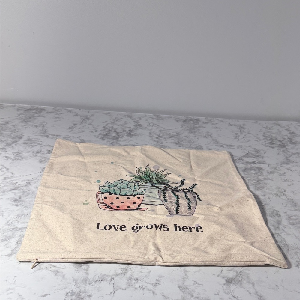 Thirty-One Succulent Print Pillow Cotton Cover